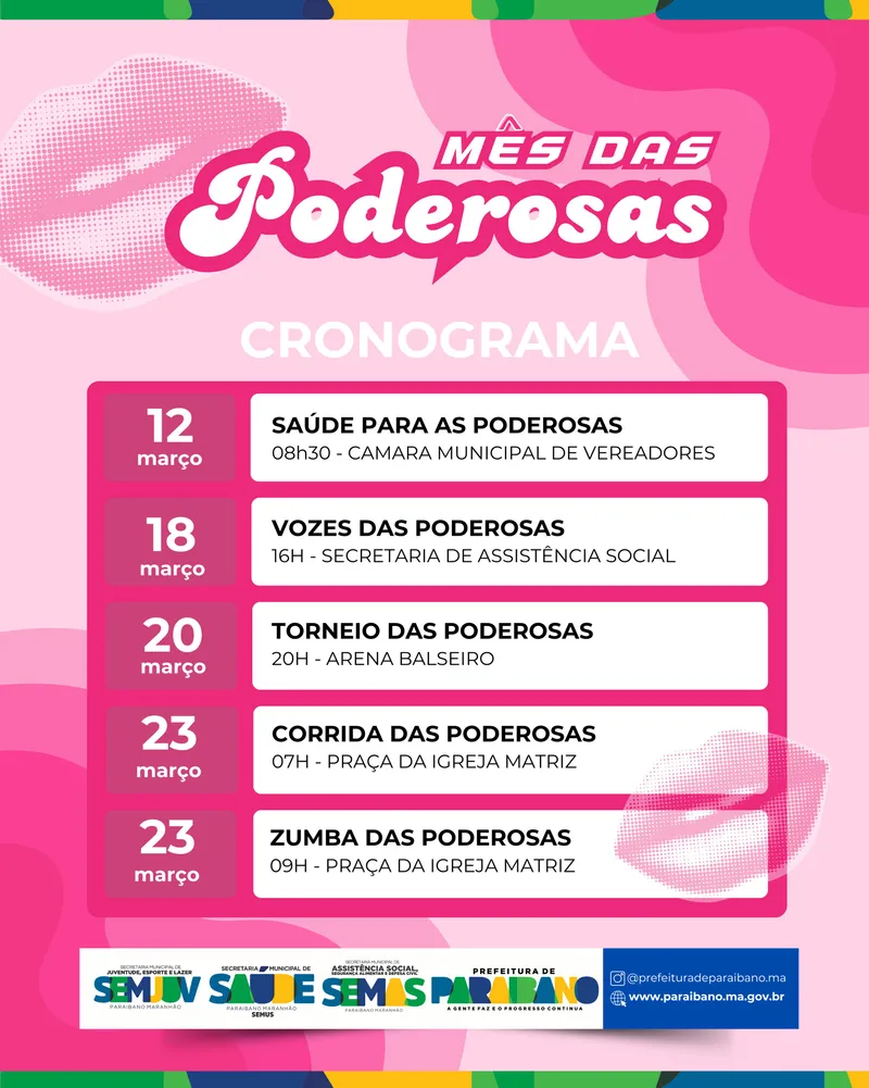Prefeitura de Paraibano divulga cronograma de ações em alusão ao mês das mulheres
