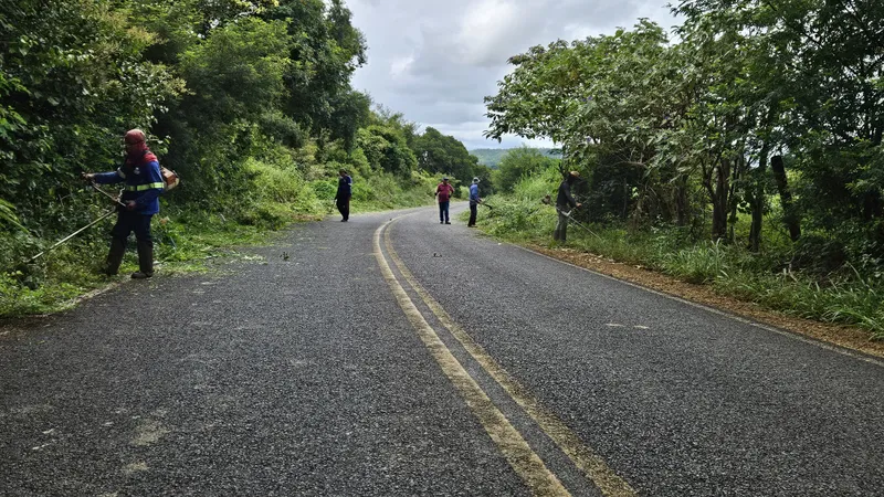 Prefeitura Municipal de Paraibano realiza serviços de roço e limpeza nas margens da estrada do povoado Varzinha