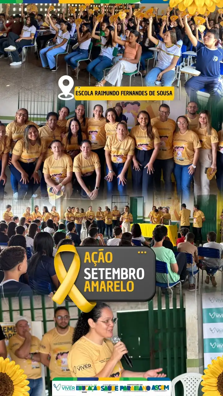 Prefeitura de Paraibano, realiza uma importante ação do Setembro Amarelo na Escola Municipal Raimundo Fernandes.