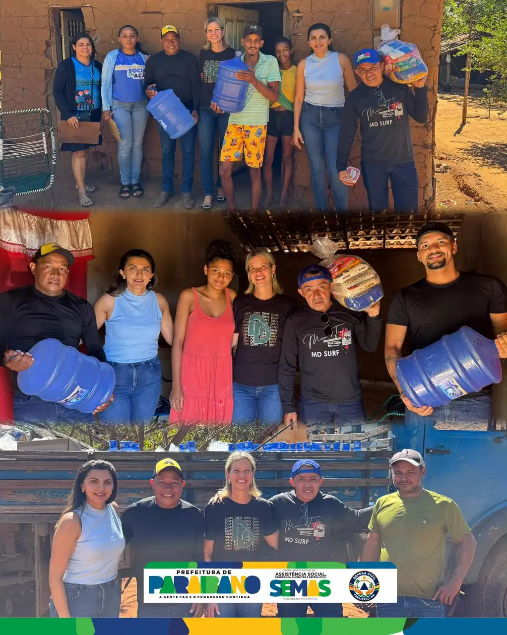 Foto 2 – Prefeitura Municipal de Paraibano realiza entrega de cestas básicas e galões de água mineral na zona rural.
