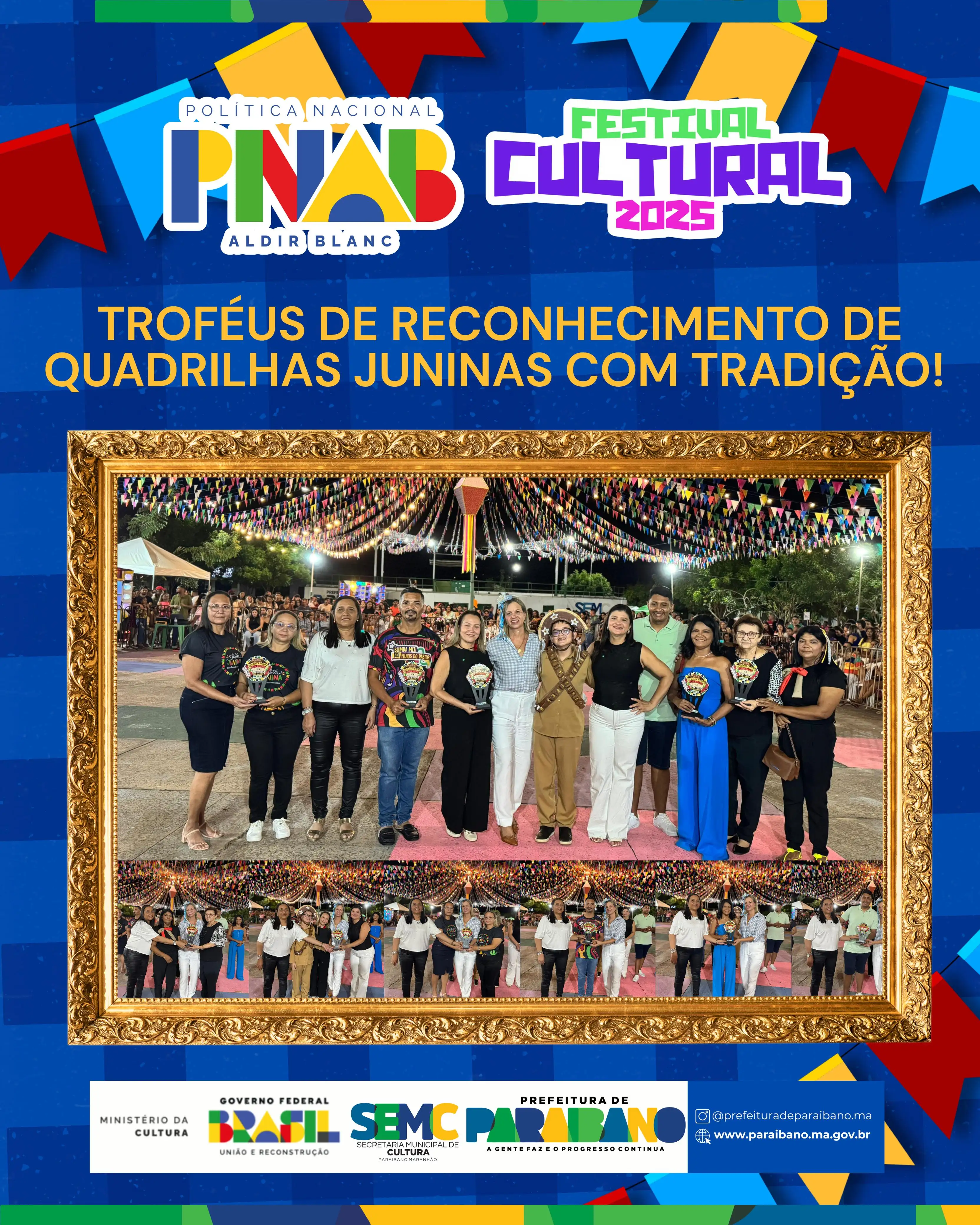 Prefeitura Municipal de Paraibano entrega troféus de reconhecimento para as juninas do municipio.