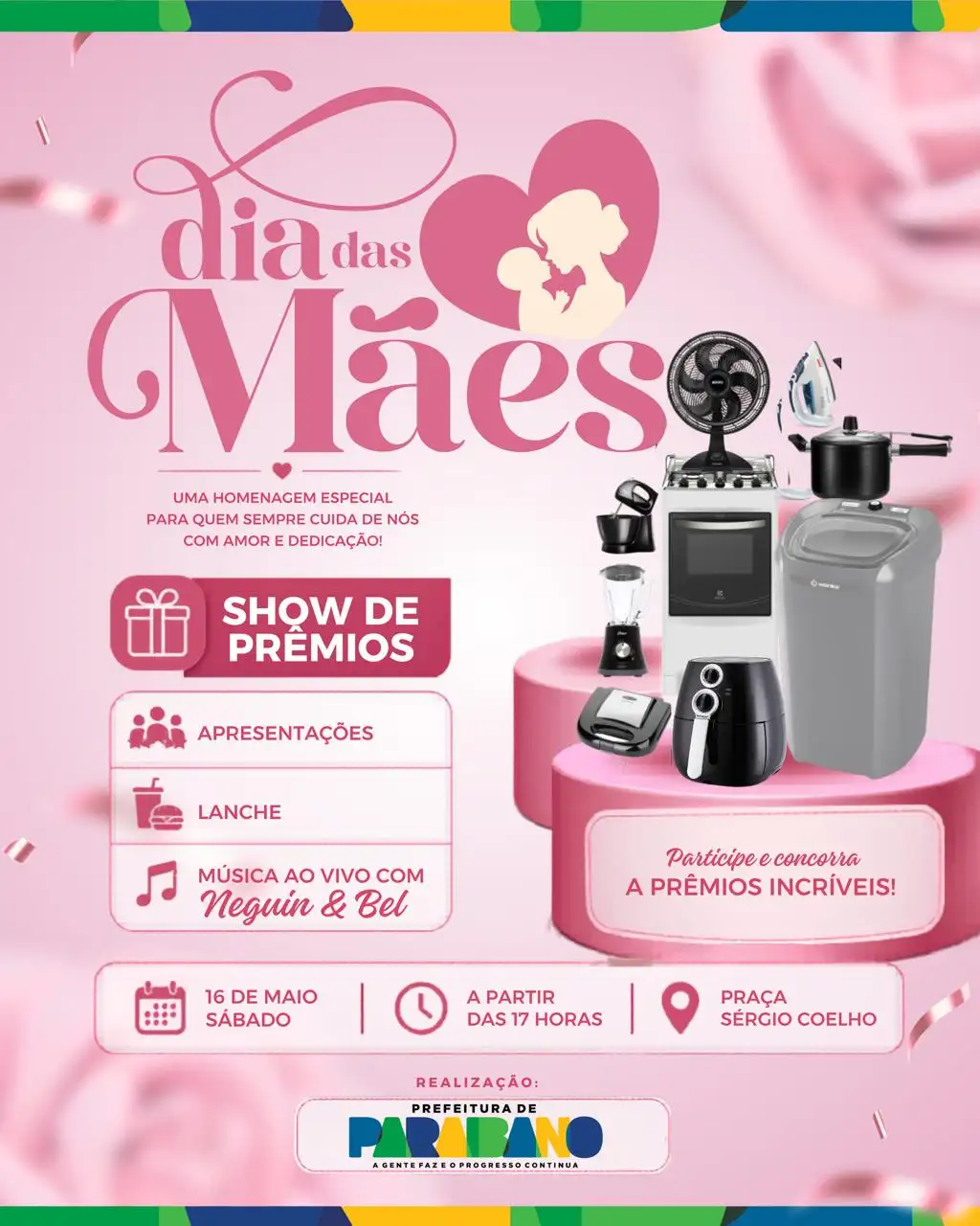 Dia das Mães em Paraibano será celebrado com muito carinho, alegria e emoção!