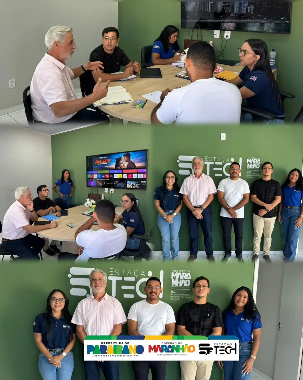 Prefeitura de Paraibano, por meio da Estação TECH, recebeu a equipe da Estação TECH de Buriti Bravo.