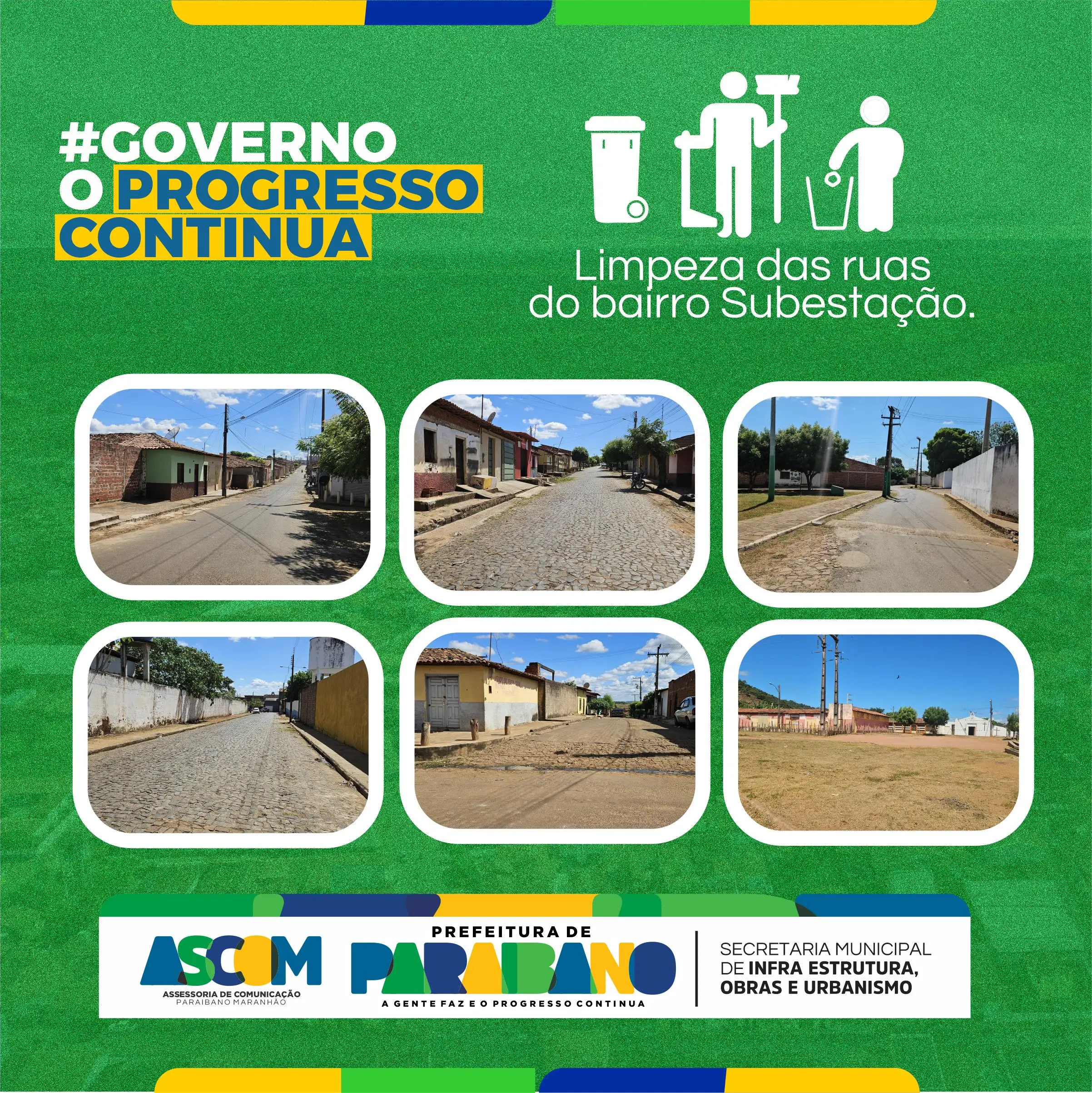 Prefeitura de Paraibano, realizou a limpeza das ruas do bairro Subestação.