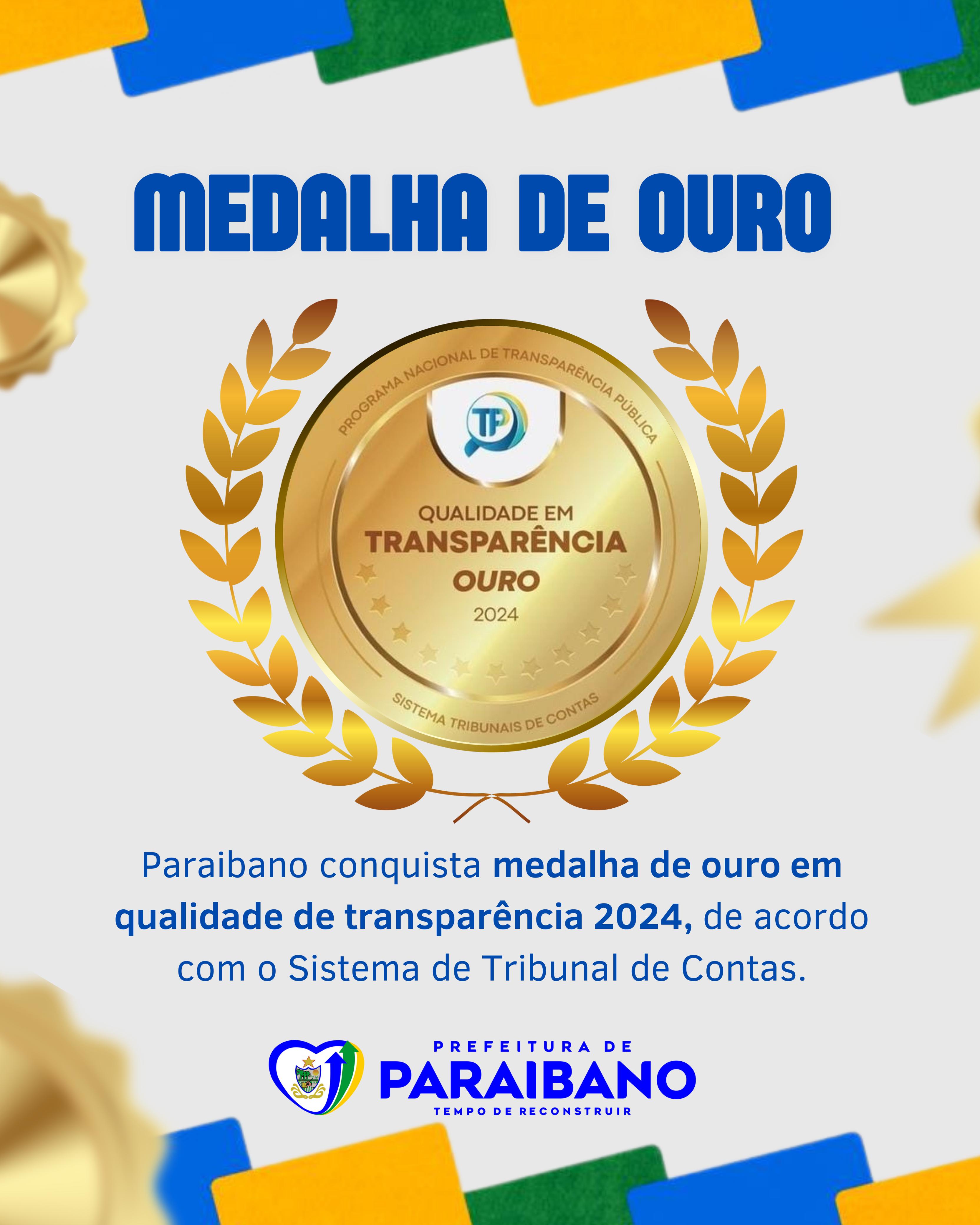 Paraibano é reconhecida com medalha de ouro em transparência!