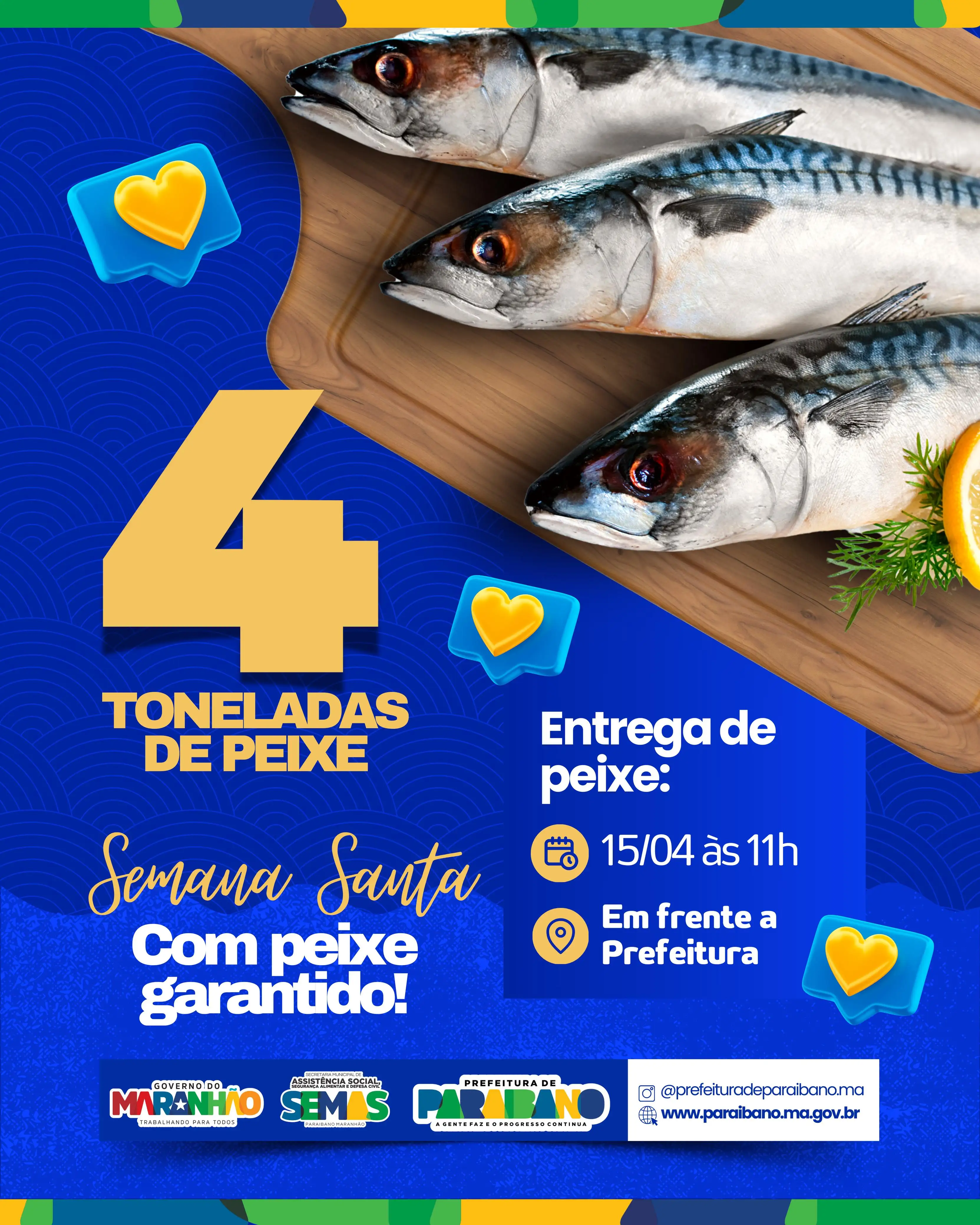Prefeitura de Paraibano, realiza a tradicional entrega de peixes em alusão da Semana Santa.