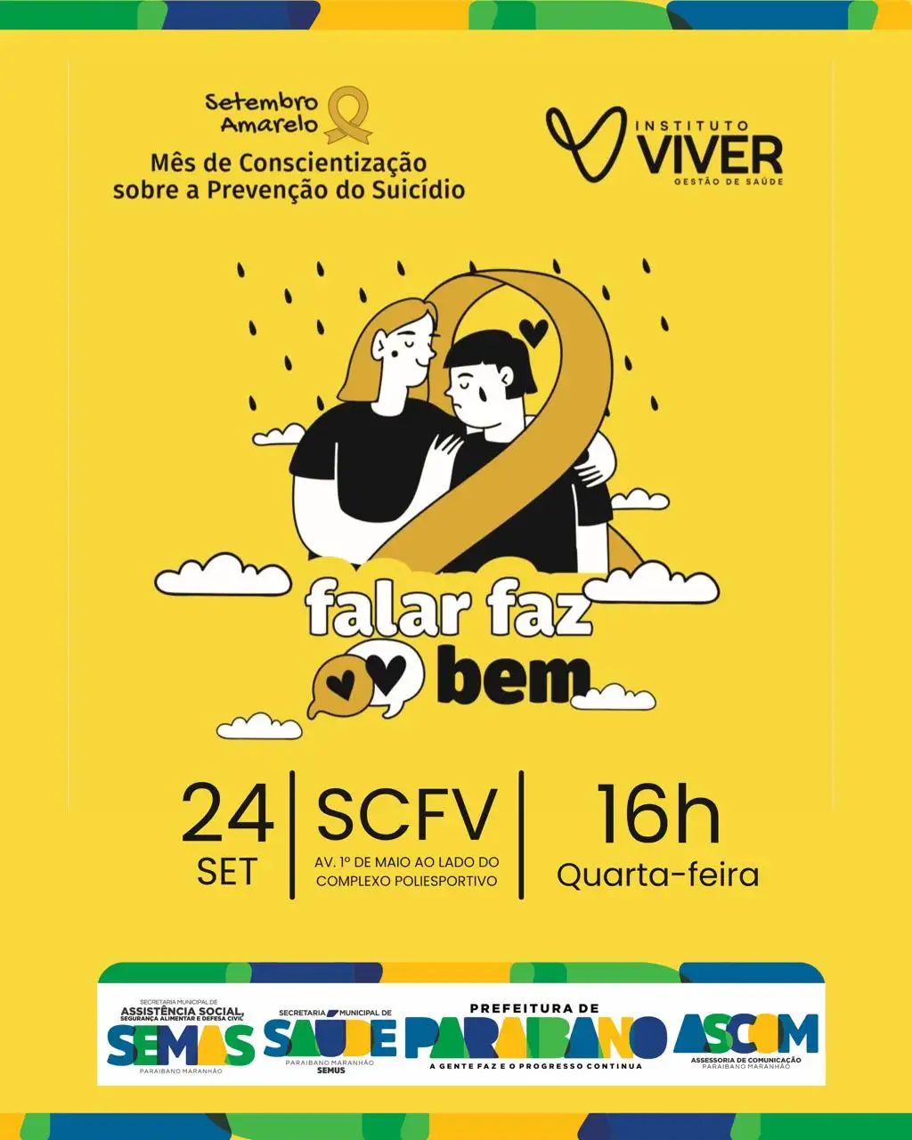Prefeitura de Paraibano promove uma importante ação de conscientização sobre a prevenção ao suicídio.