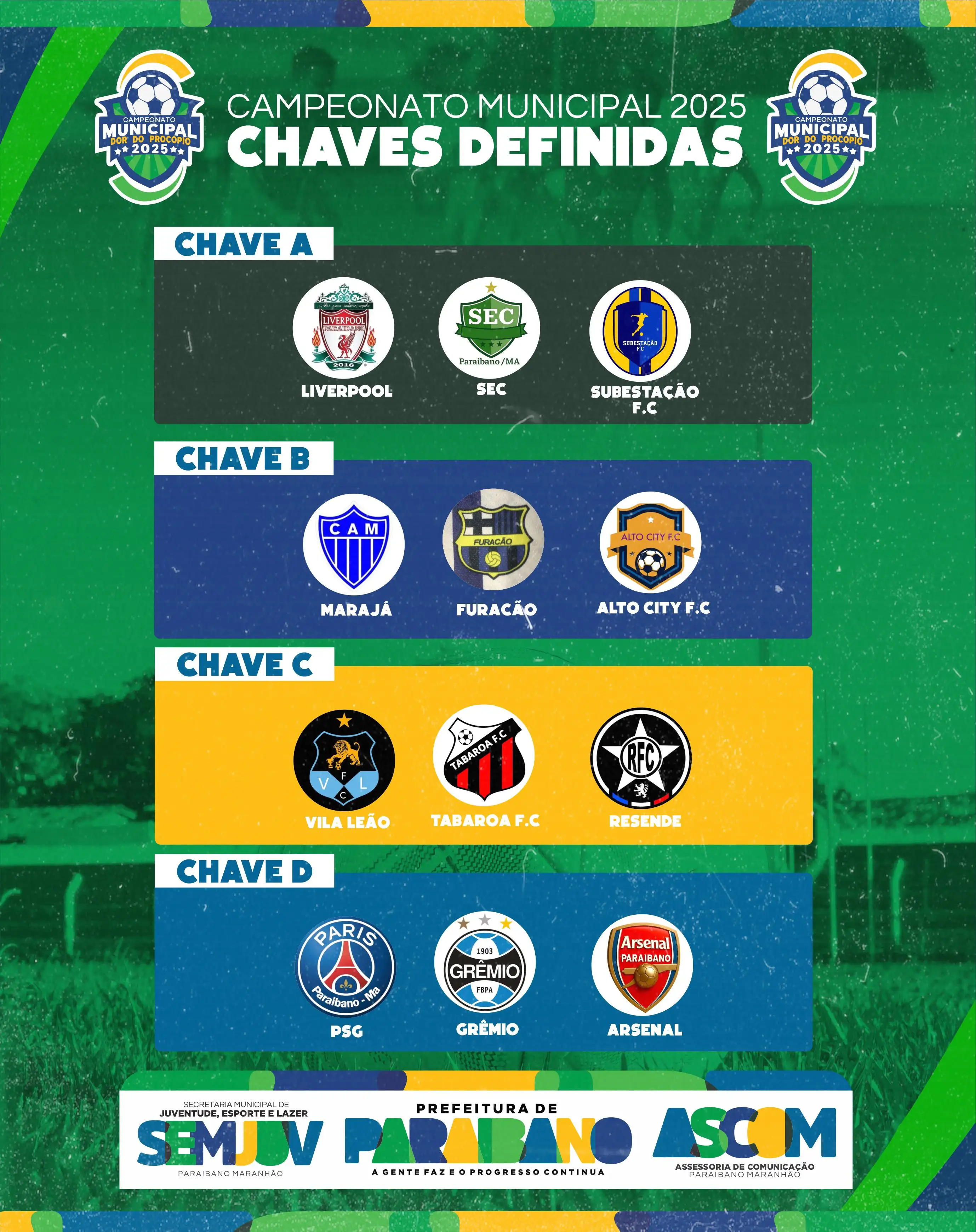 Campeonato Municipal 2025 tem seus grupos definidos!