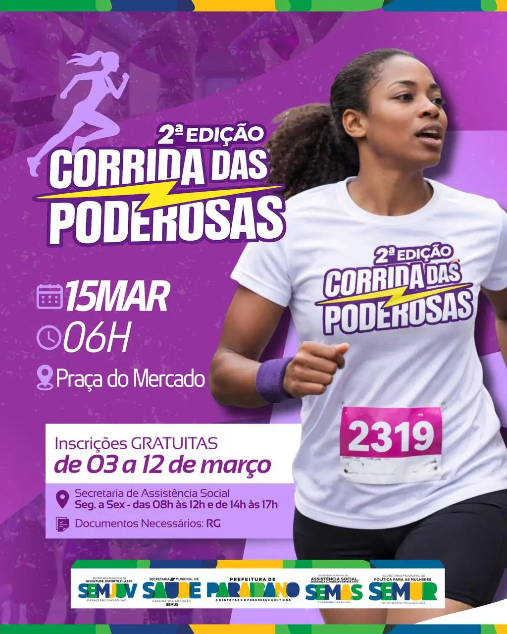 Prefeitura Municipal de Paraibano divulga 2ª Edição da Corrida das Poderosas!