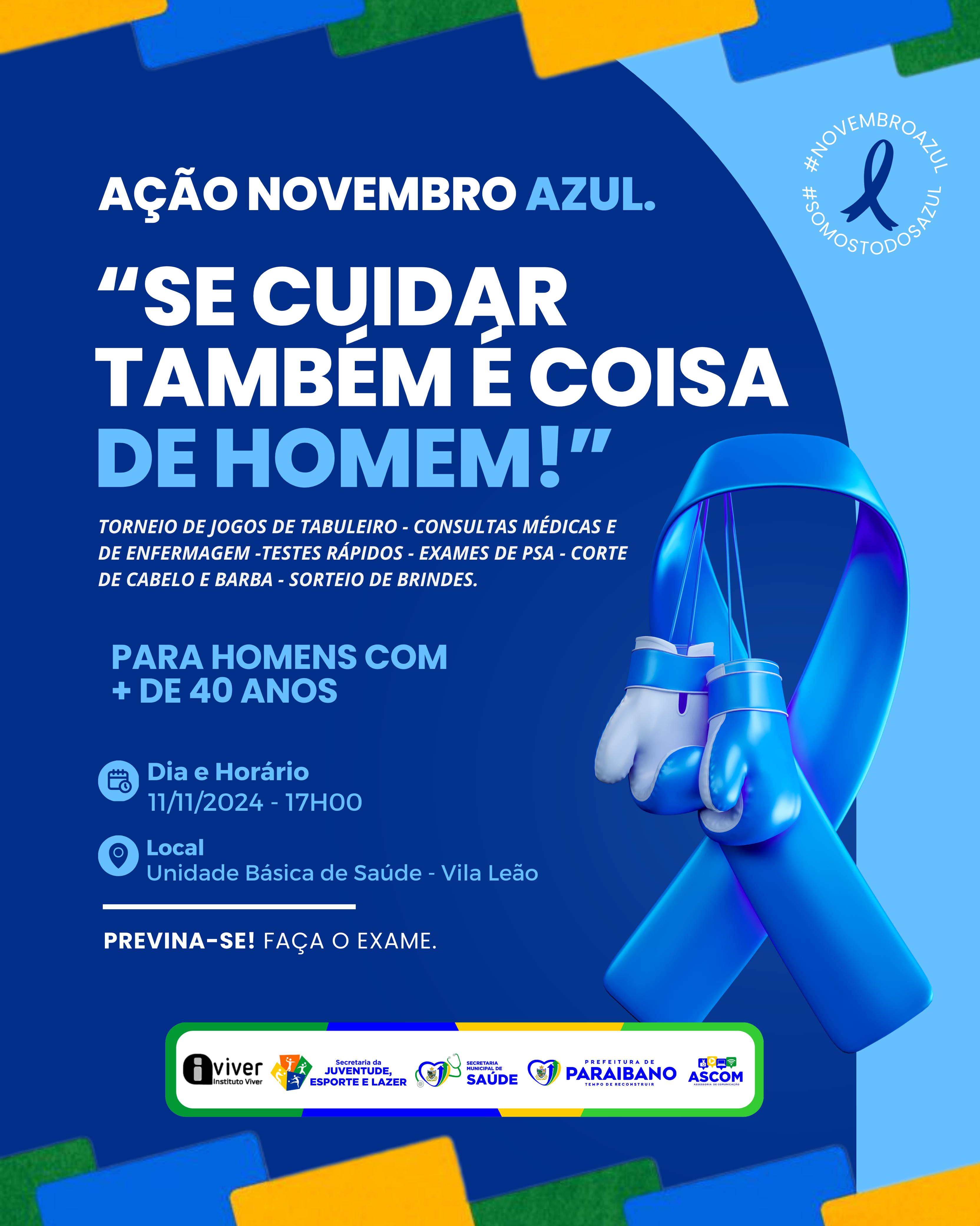PREFEITURA DE PARAIBANO REALIZA AÇÃO NOVEMBRO AZUL