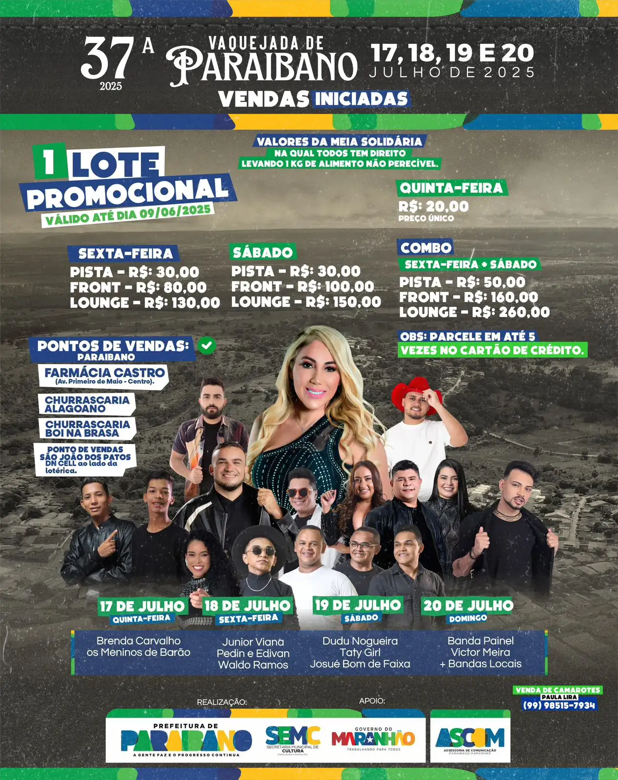 Prefeitura divulga inicio da venda dos os ingressos para a 37ª Vaquejada de Paraibano!