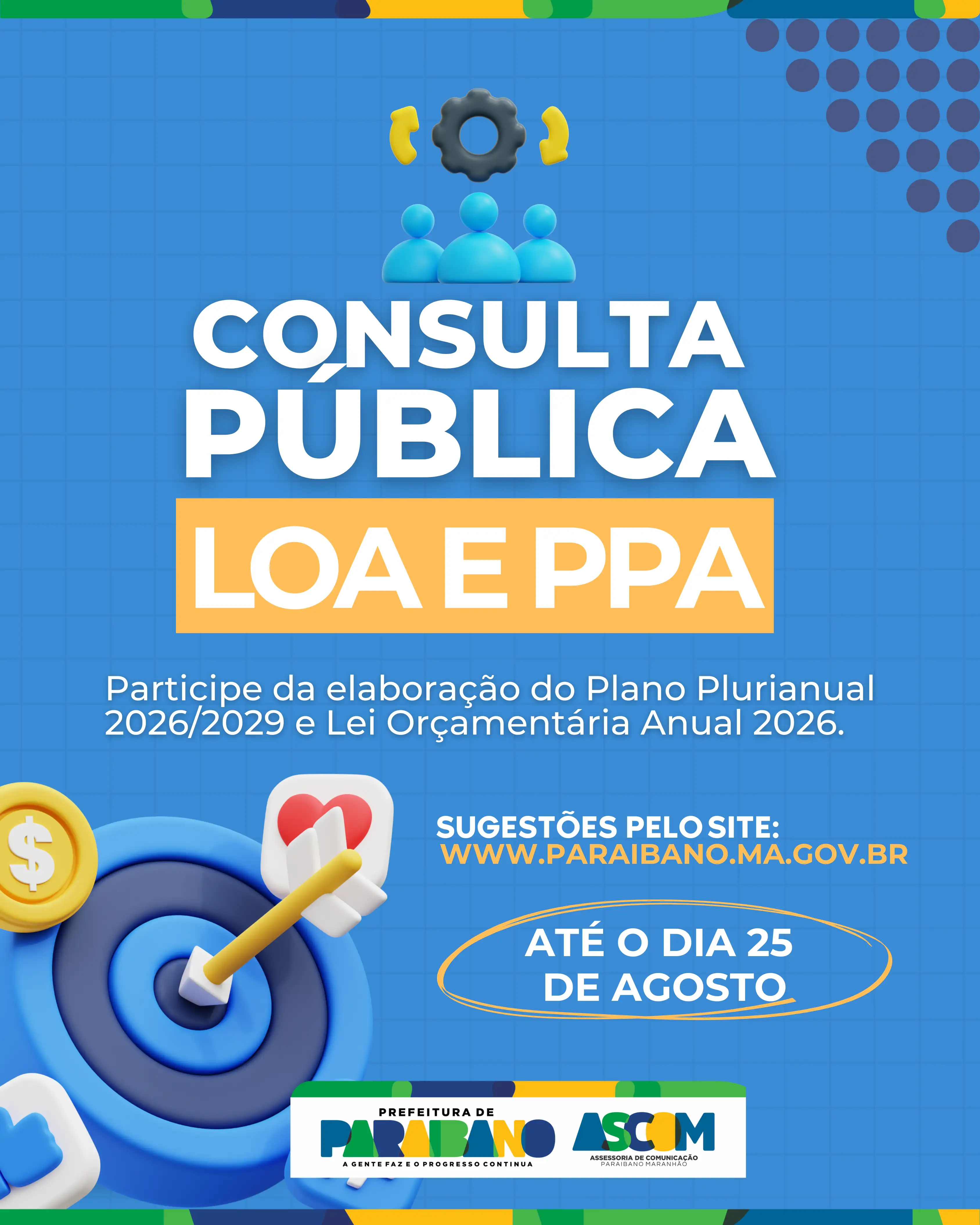 Prefeitura Municipal de Paraibano lança Orçamento Participativo e recebe sugestões da população até o dia 25 de agosto
