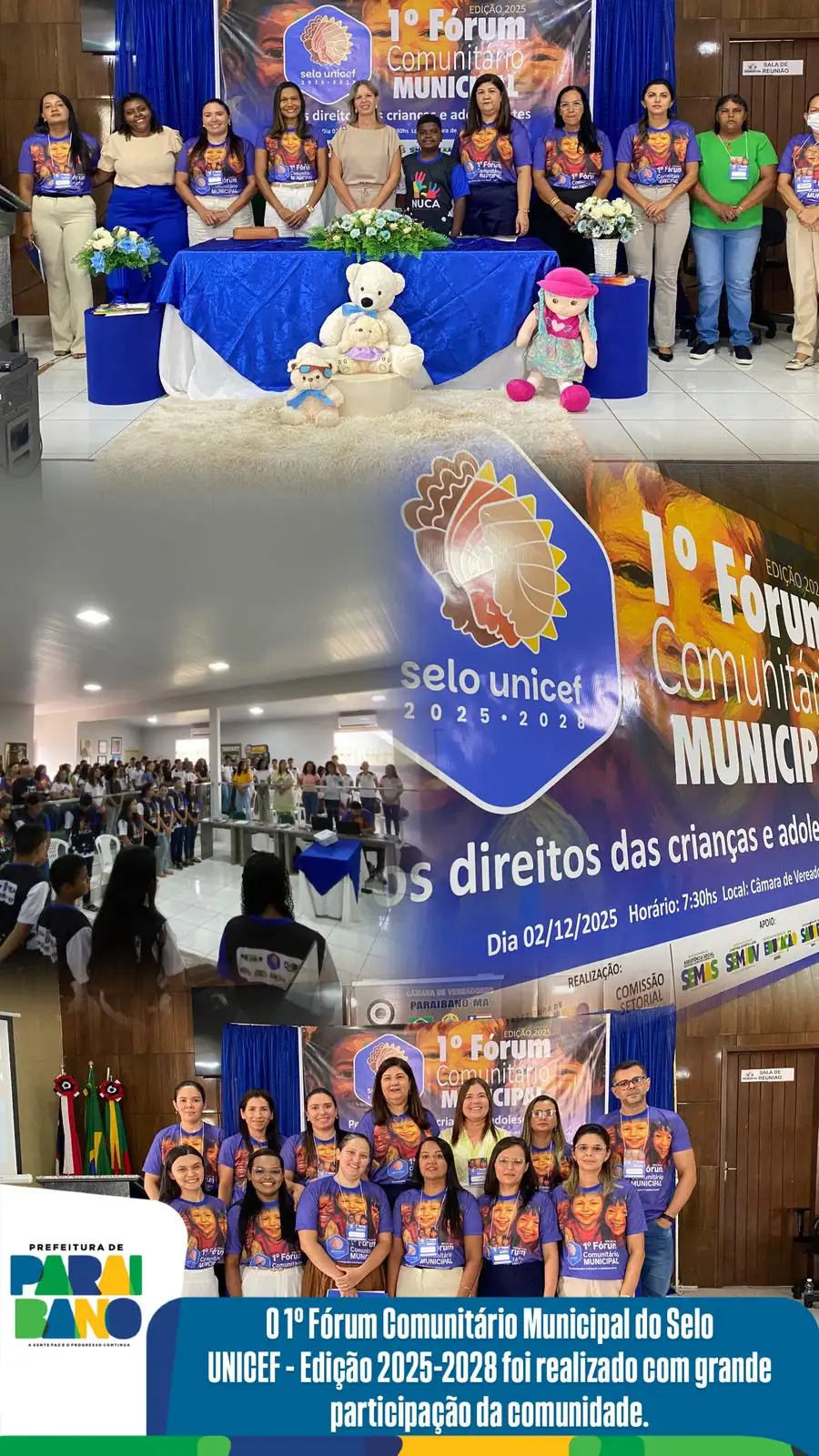 Prefeitura de Paraibano realiza 1º Fórum Comunitário Municipal do Selo UNICEF – Edição 2025–2028.