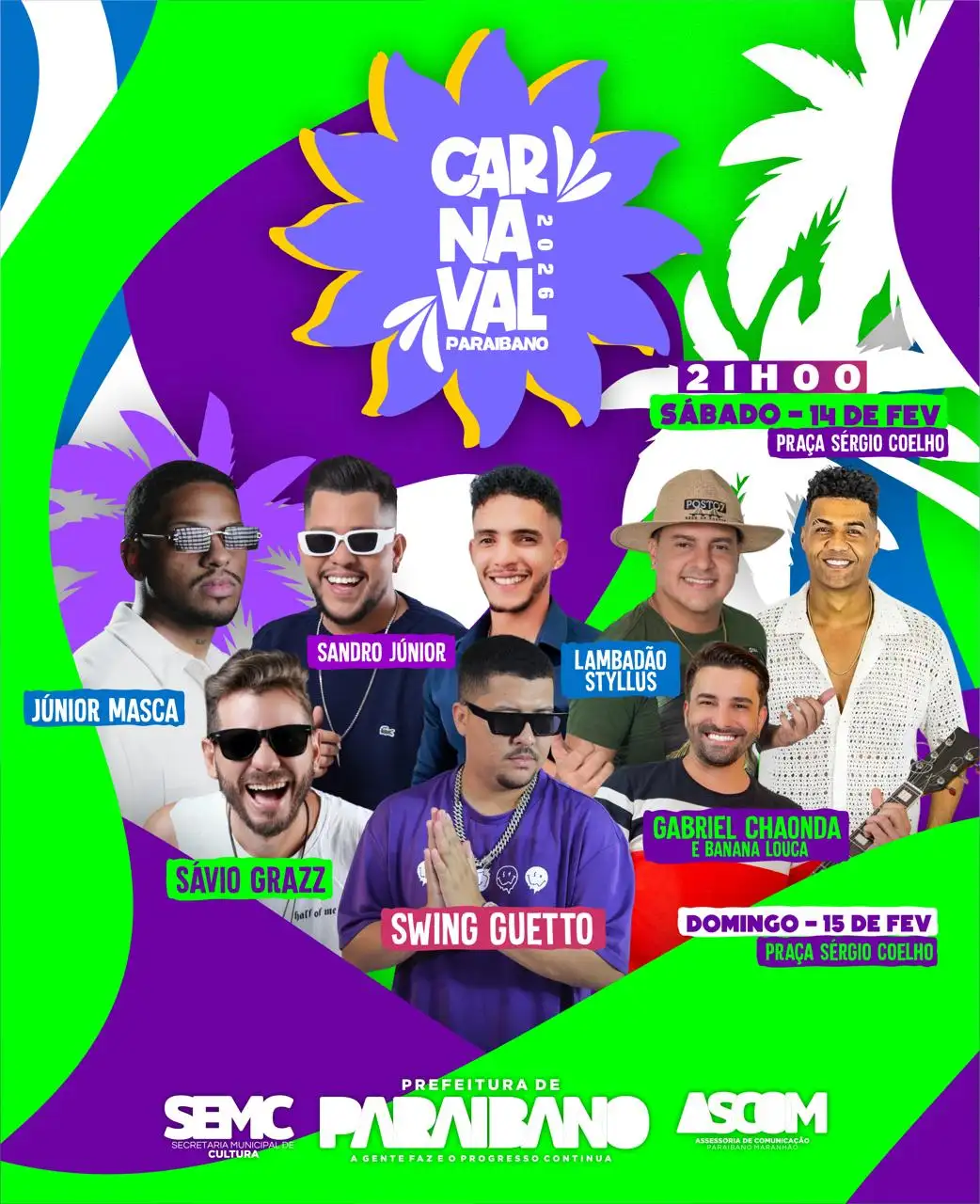 Prefeitura de Paraibano divulga programação do Carnaval 2026.
