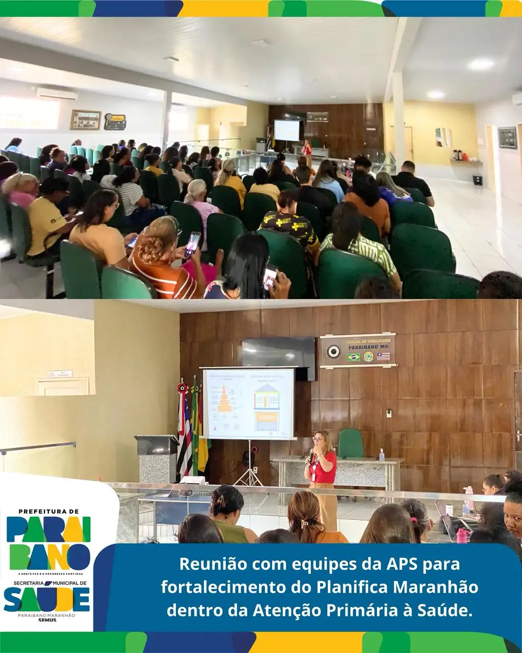 Foto 2 – Secretaria de Saúde realiza uma reunião com as equipes da Atenção Primária à Saúde (APS).