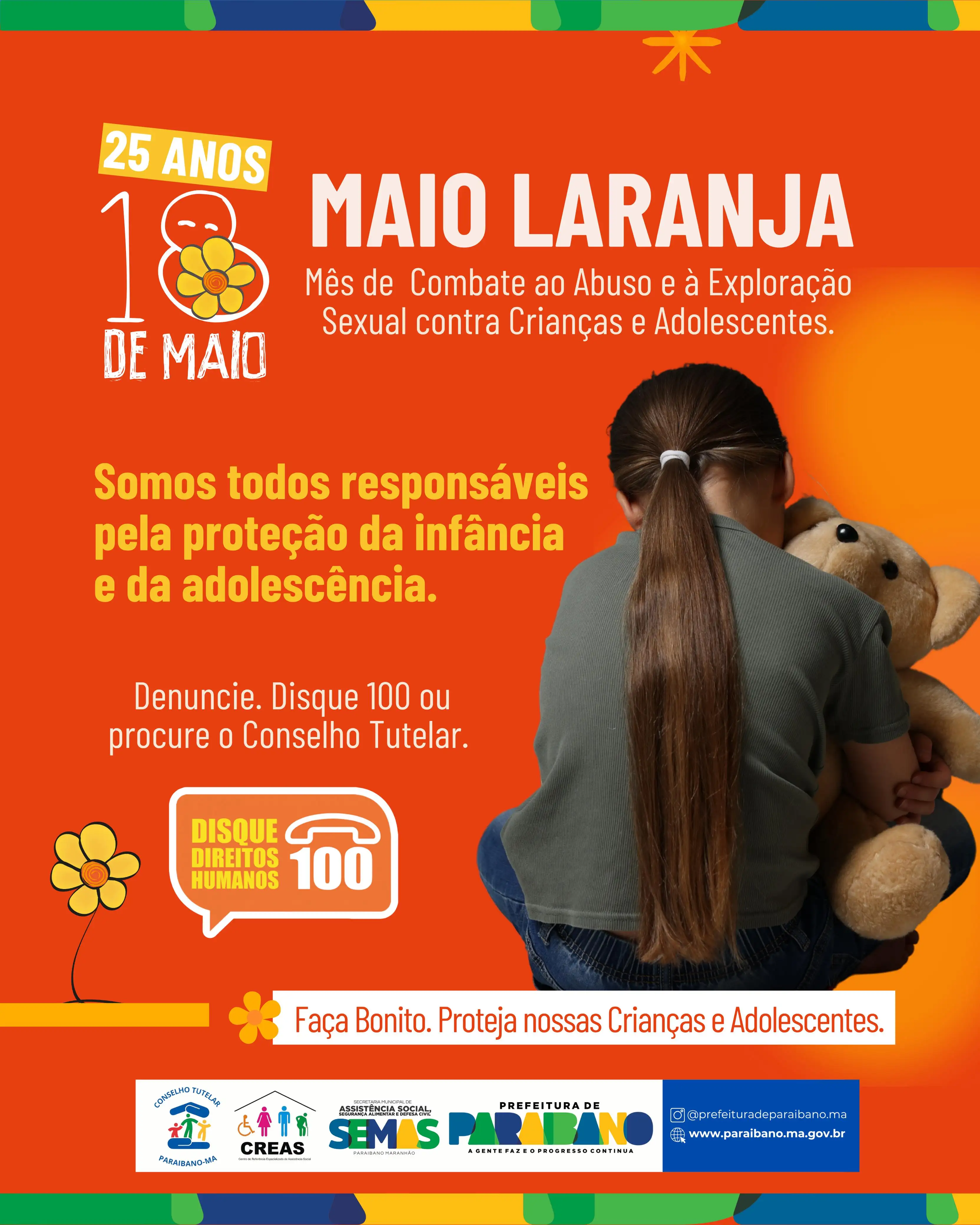 Prefeitura de Paraibano inicia camapanha do Maio Laranja