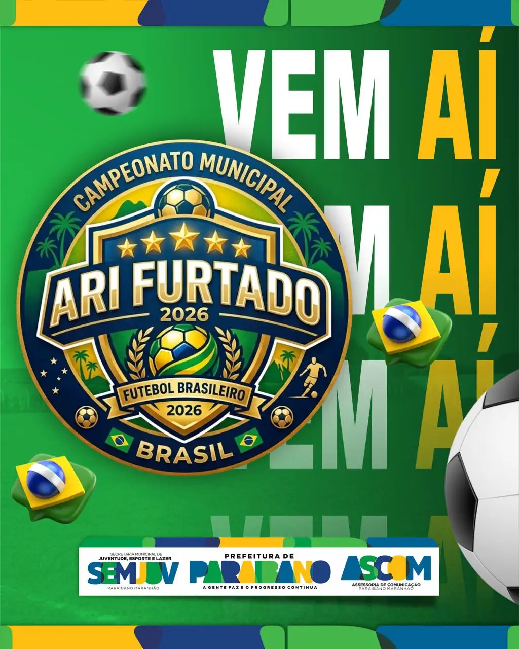 Prefeitura divulga mais uma edição do Campeonato Municipal Ari Furtado 2026