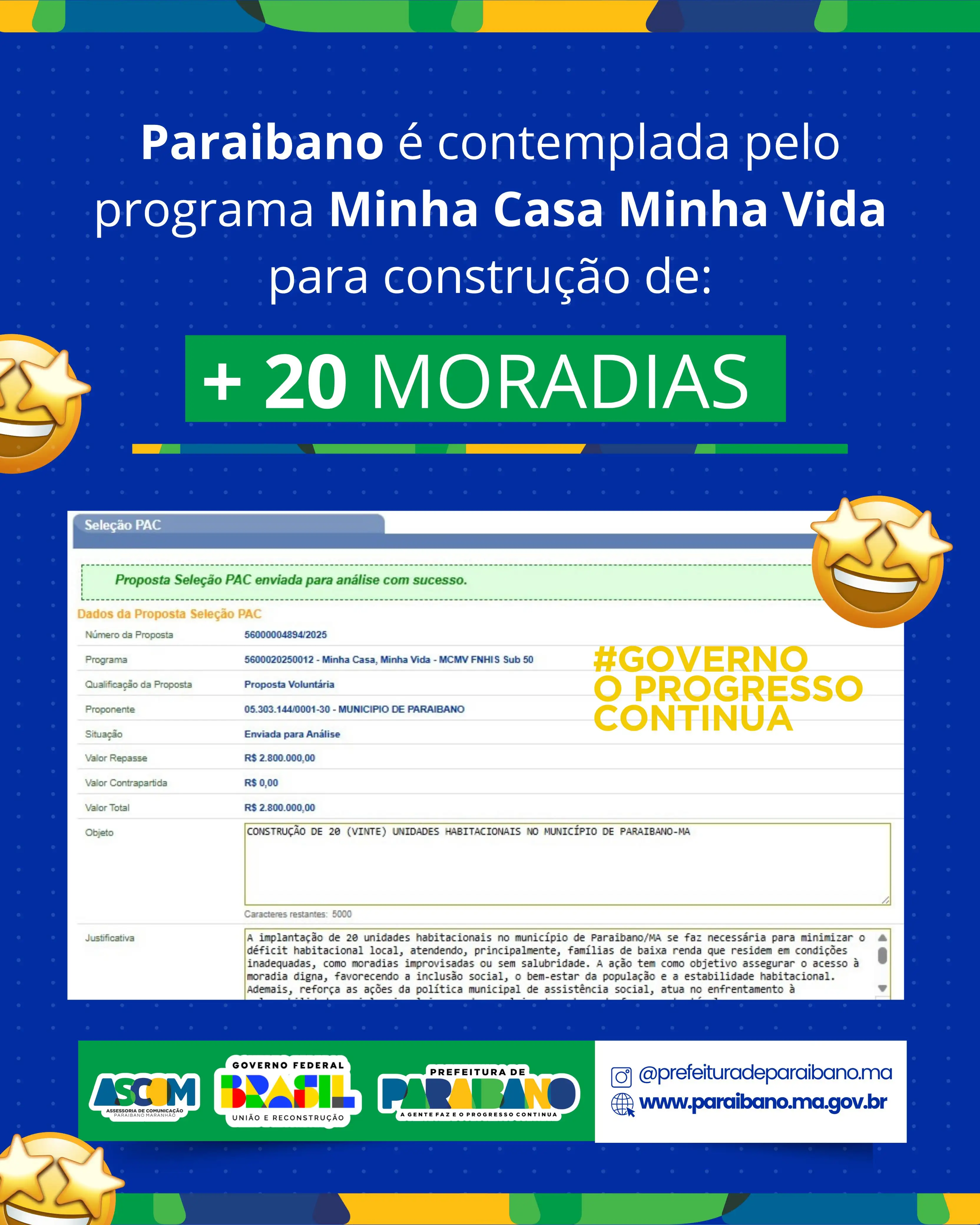 Município de Paraibano foi contemplado com +20 casas pelo programa Minha Casa Minha Vida