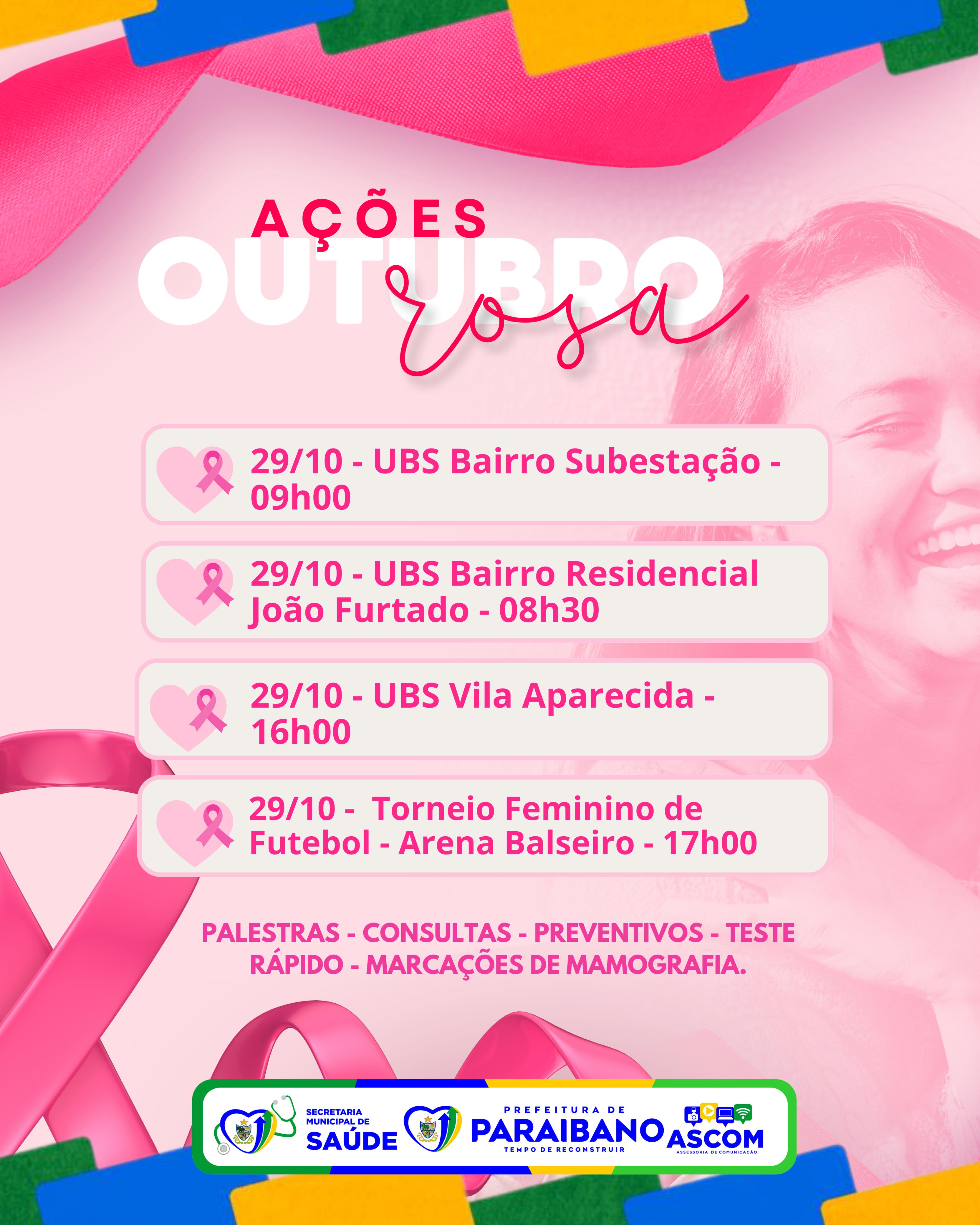Foto 1 – PREFEITURA DE PARAIBANO REALIZARÁ AÇÕES DO OUTUBRO ROSA