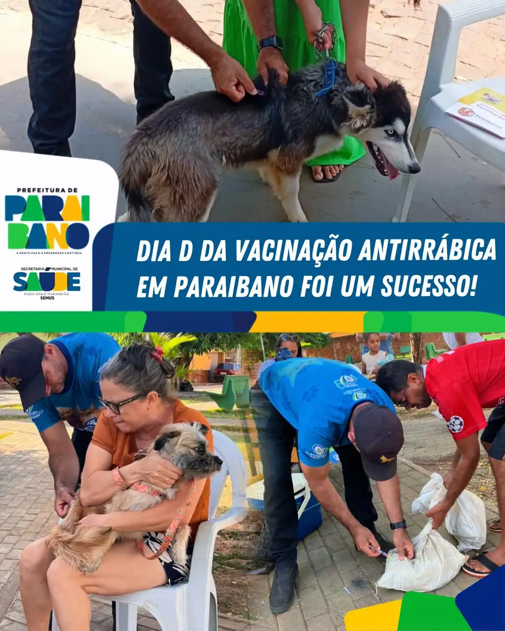 Prefeitura em parceria do Estado realiza o Dia D de Vacinação contra a Raiva Animal.