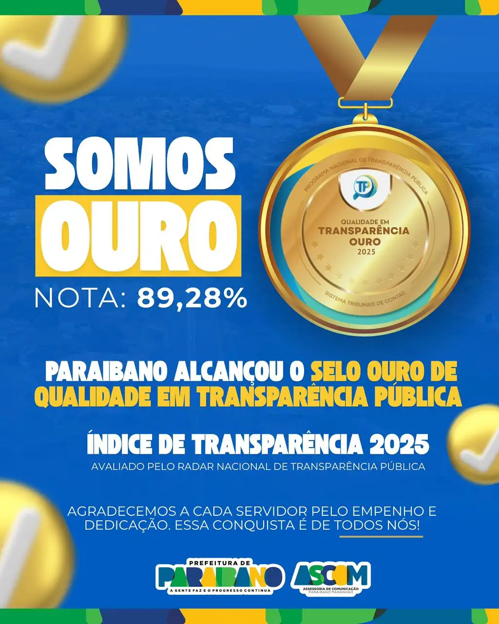 Paraibano alcança o Selo Ouro de Qualidade em Transparência Pública
